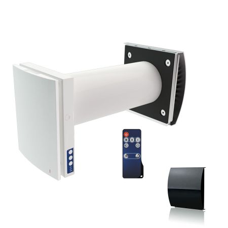 Blauberg Vento-Maxi Decentralised Single Room Heat Recovery Fan Unit WiFi Black Cowl