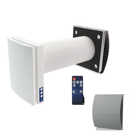 Blauberg Vento-Maxi Decentralised Single Room Heat Recovery Fan Unit WiFi Grey Cowl