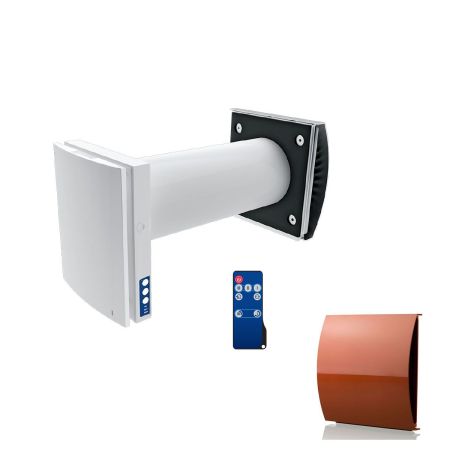 Blauberg Vento-Duo Decentralised Single Room Heat Recovery Fan Unit WiFi Terracotta Cowl