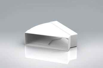 Verplas 204x60mm 45° Horizontal Bend for rectangular Ducting | VKC5616