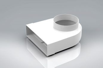 Verplas 204x60mm Elbow Bend with 125mm Fixed Spigot for rectangular Ducting | VKC5645