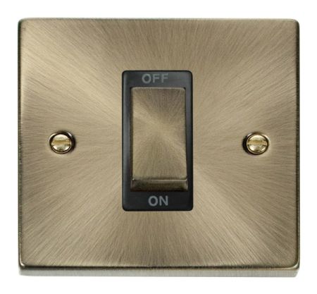 Click Deco Antique Brass 1 Gang 45A Double Pole Switch | VPAB500BK