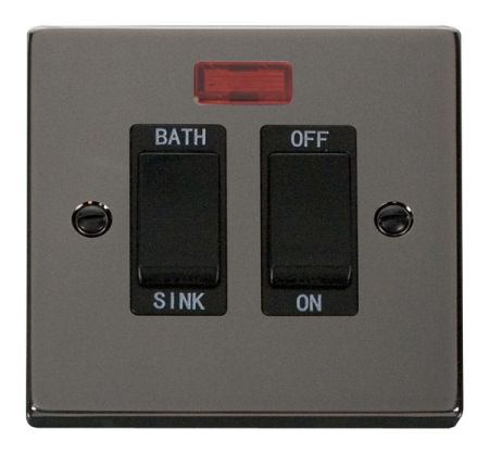 Click Deco Black Nickel 20A DP Sink & Bath Switch With Neon Black Insert VPBN024BK