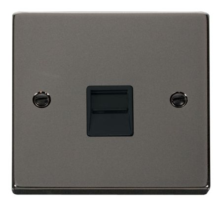 Click Deco Black Nickel Single Telephone Secondary Socket Black Insert VPBN125BK