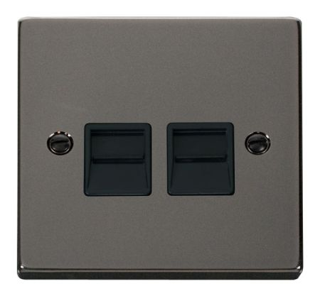 Click Deco Black Nickel Twin Telephone Secondary Socket Black Insert VPBN126BK