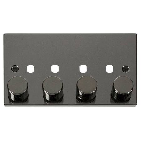 Click Deco Black Nickel 4G Empty Dimmer Plate | VPBN154PL