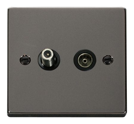 Click Deco Black Nickel Satellite and Coaxial Socket Black Insert VPBN157BK