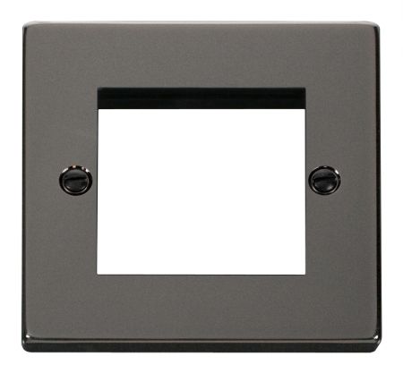 Click Deco Black Nickel Twin Aperture Unfurnished New Media Plate VPBN311