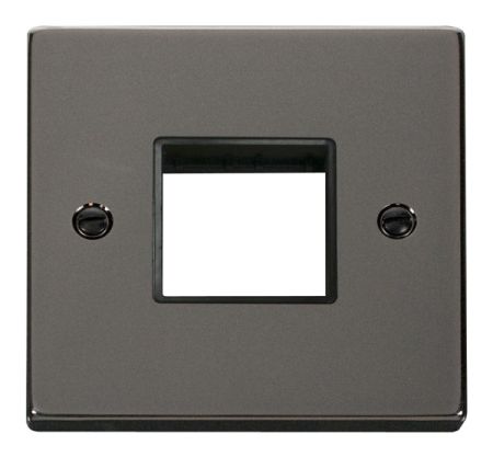 Click Deco Twin Aperture Black Nickel Unfurnished Plate Black Insert VPBN402BK