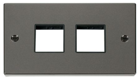Click Deco (2+2) Aperture Black Nickel Unfurnished Plate Black Insert VPBN404BK