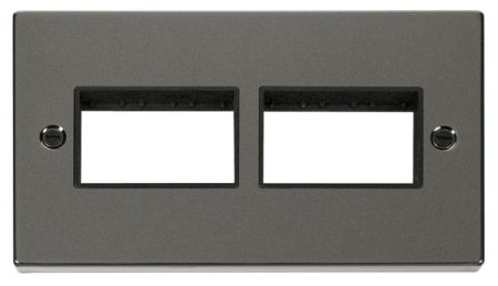 Click Deco (3+3) Aperture Black Nickel Unfurnished Plate Black Insert VPBN406BK