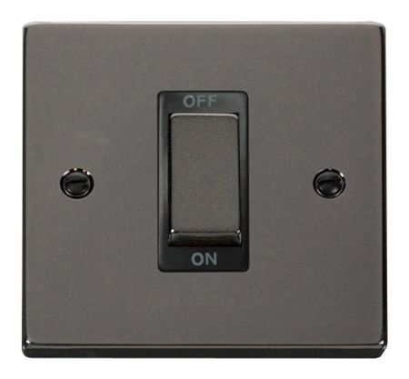 Click Deco Ingot Black Nickel 45a DP Single Cooker Switch Black Insert VPBN500BK
