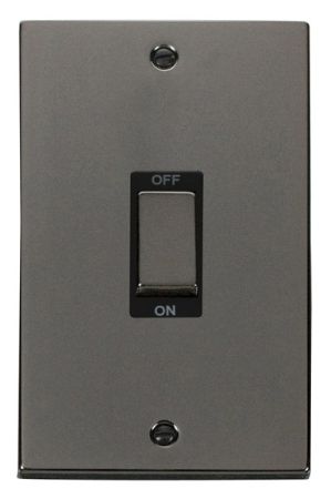 Click Deco Ingot Black Nickel 45a DP Double Cooker Switch Black Insert VPBN502BK