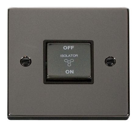 Click Deco Ingot Black Nickel 3 Pole Fan Isolation Switch Black Insert VPBN520BK