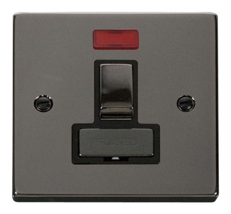 Click Deco Ingot Black Nickel 13A Switched Fused Spur C/W Neon Black Insert VPBN752BK