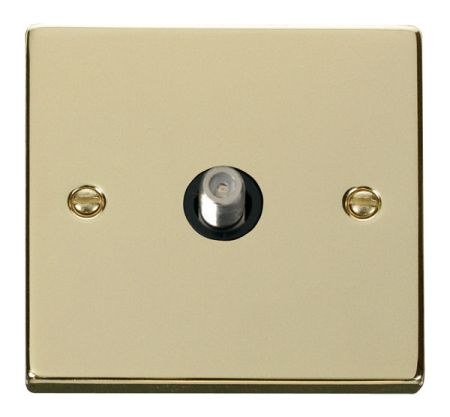 Click Deco Polished Brass Satellite Socket Black Insert VPBR156BK