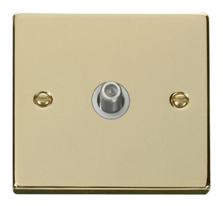 Click Deco Polished Brass Satellite Socket White Insert VPBR156WH