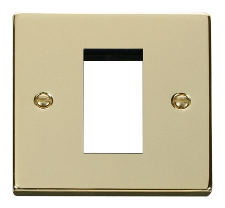 Click Deco Single Aperture Polished Brass Unfurnished New Media Plate VPBR310