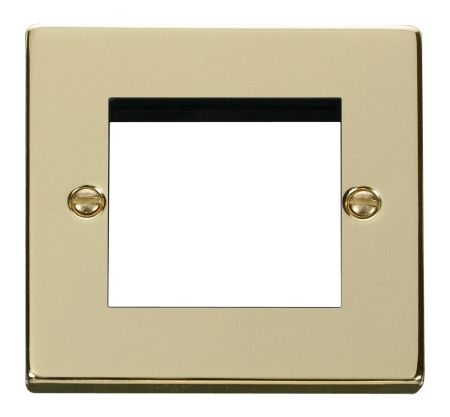 Click Deco Twin Aperture Polished Brass Unfurnished New Media Plate VPBR311