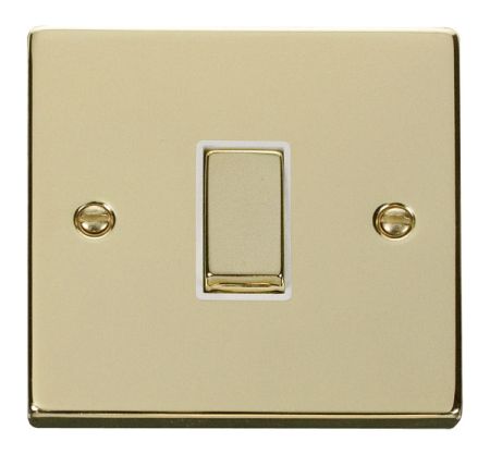 Click Deco Ingot Polished Brass 1 Gang Intermediate Switch White Insert VPBR425WH