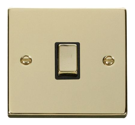 Click Deco Ingot Polished Brass 20a DP Switch Black Insert VPBR722BK