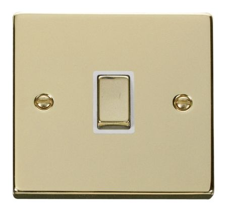 Click Deco Ingot Polished Brass 20a DP Switch White Insert VPBR722WH