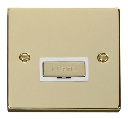 Click Deco Ingot Polished Brass Unswitched Fused Spur White Insert VPBR750WH