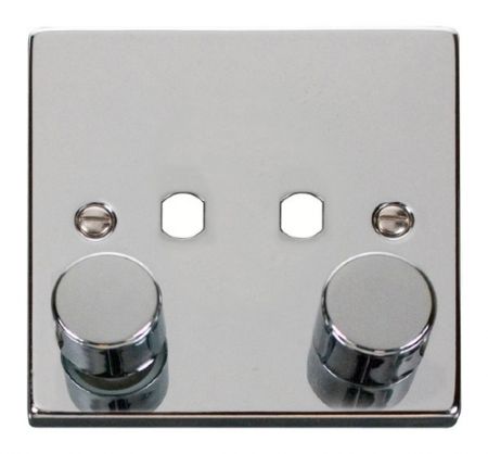 Click Deco Polished Chrome 2G Empty Dimmer Plate | VPCH152PL
