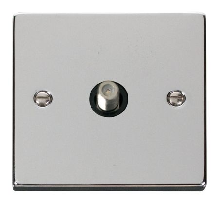 Click Deco Polished Chrome Satellite Socket Black Insert VPCH156BK