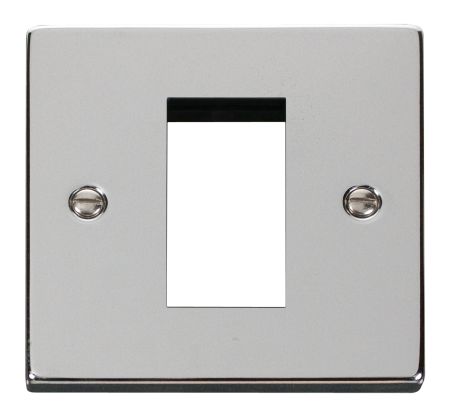 Click Deco Single Aperture Polished Chrome Unfurnished New Media Plate VPCH310