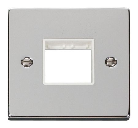 Click Deco Twin Aperture Polished Chrome Unfurnished Plate White Insert VPCH402WH