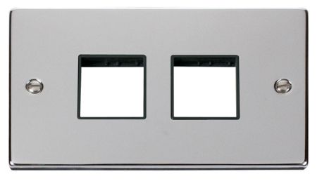 Click Deco (2+2) Switch Aperture Polished Chrome Unfurnished Plate Black Insert VPCH404BK