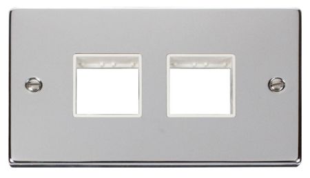 Click Deco (2+2) Switch Aperture Polished Chrome Unfurnished Plate White Insert VPCH404WH