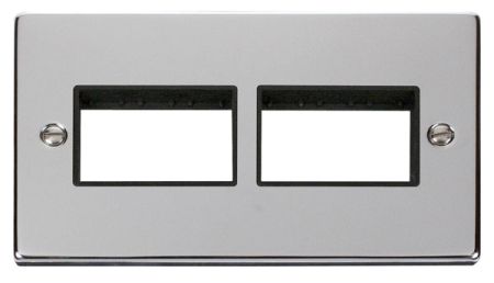 Click Deco (3+3) Switch Aperture Polished Chrome Unfurnished Plate Black Insert VPCH406BK