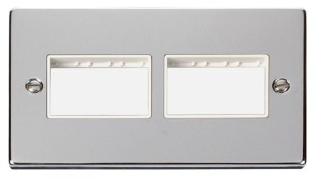 Click Deco (3+3) Switch Aperture Polished Chrome Unfurnished Plate White Insert VPCH406WH