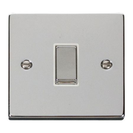 Click Deco Ingot Polished Chrome 1 Gang Intermediate Switch White Insert VPCH425WH