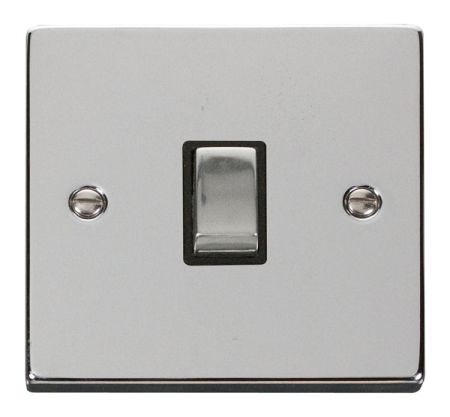 Click Deco Ingot Polished Chrome 20a DP Switch Black Insert VPCH722BK