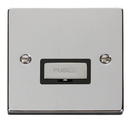 Click Deco Ingot Polished Chrome Unswitched Fused Spur Black Insert VPCH750BK