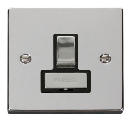 Click Deco Ingot Polished Chrome Switched Fused Spur Black Insert VPCH751BK