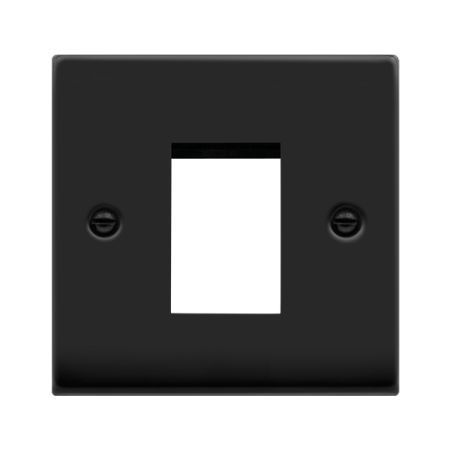 Click Deco Single Aperture Matt Black New Media Plate | VPMB310