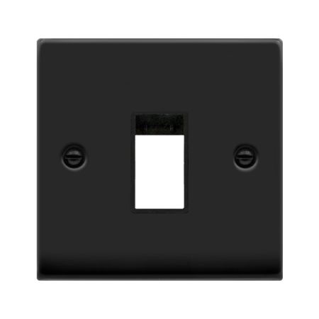 Click Deco Matt Black Single Aperture Unfurnished MiniGrid Plate | VPMB401BK
