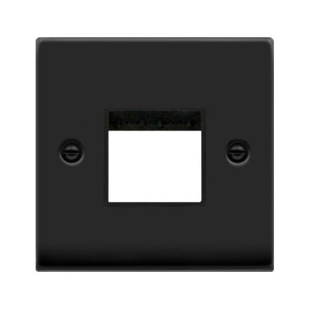 Click Deco Matt Black Twin Aperture Unfurnished MiniGrid Plate | VPMB402BK