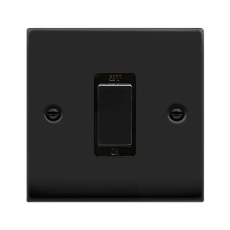 Click Deco Matt Black 45a DP Single Cooker Switch | VPMB500BK