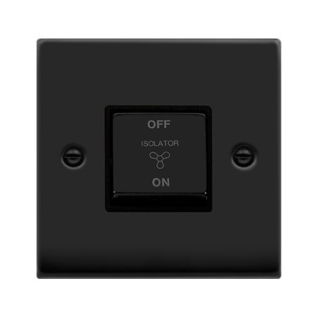 Click Deco Matt Black 3 Pole Fan Isolation Switch | VPMB520BK
