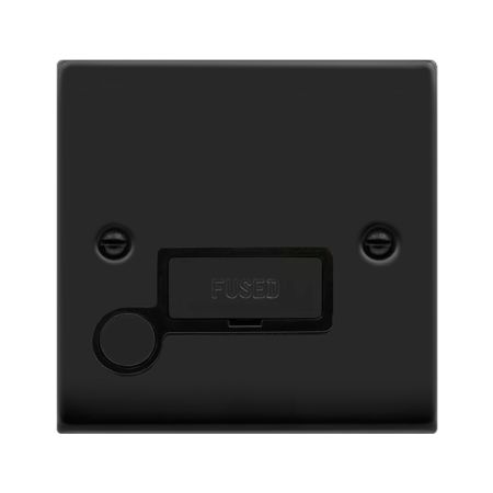 Click Deco Matt Black Unswitched Fused Spur & Flex Outlet | VPMB550BK