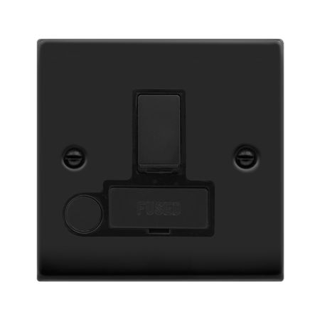 Click Deco Matt Black Switched Fused Spur & Flex Outlet | VPMB550BK