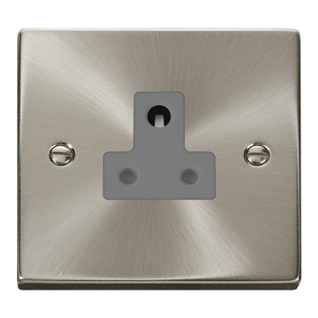Click Deco Ingot Satin Chrome 5A Round Pin Socket Grey Insert | VPSC038GY