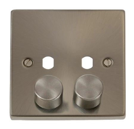 Click Deco Satin Chrome 2G Empty Dimmer Plate | VPSC152PL