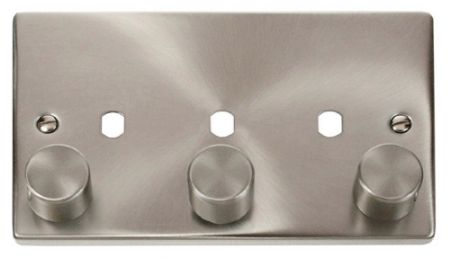 Click Deco Satin Chrome 3G Empty Dimmer Plate | VPSC153PL