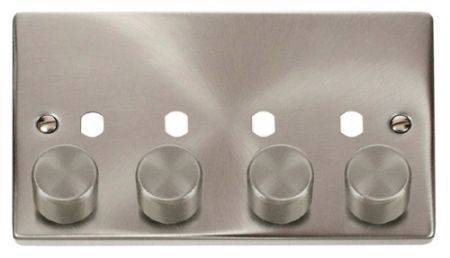 Click Deco Satin Chrome 4G Empty Dimmer Plate | VPSC154PL